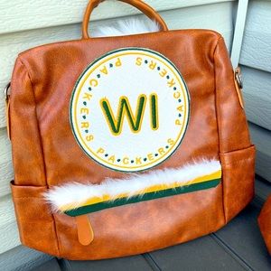 Greenbay Packers Backpack Leather Purse